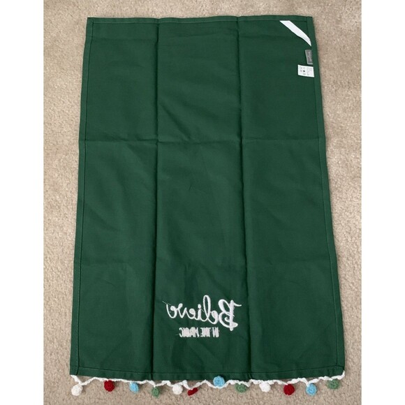 Hallmark Christmas Santa Ceramic Cookie Plate and Kitchen Towel Believe In Magic - Picture 9 of 10